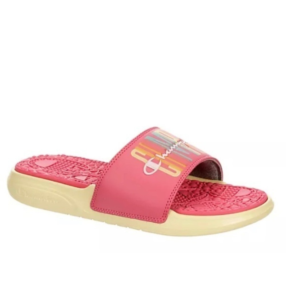 Champion Foundation Women's Slide Sandals Peach Yellow Size 10 Beach Vaca NEW‎